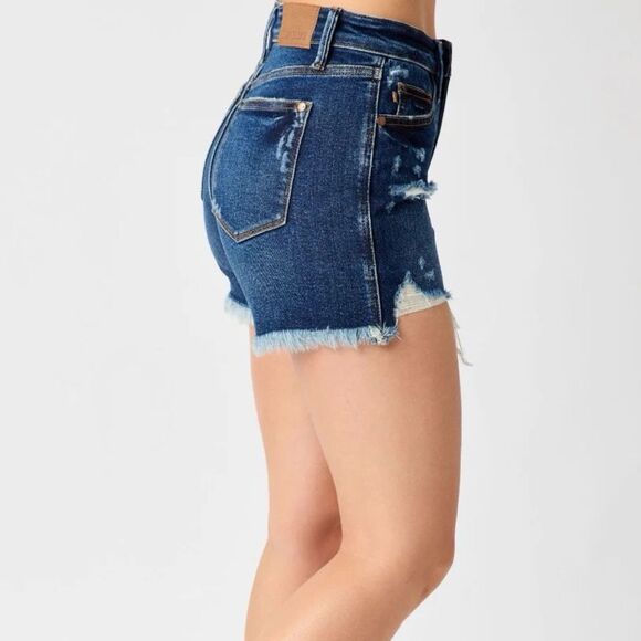 JUDY BLUE ~ High Waist Rigid Magic Fray Hem Shorts! Sz S US 1/3 28” W - Picture 2 of 10